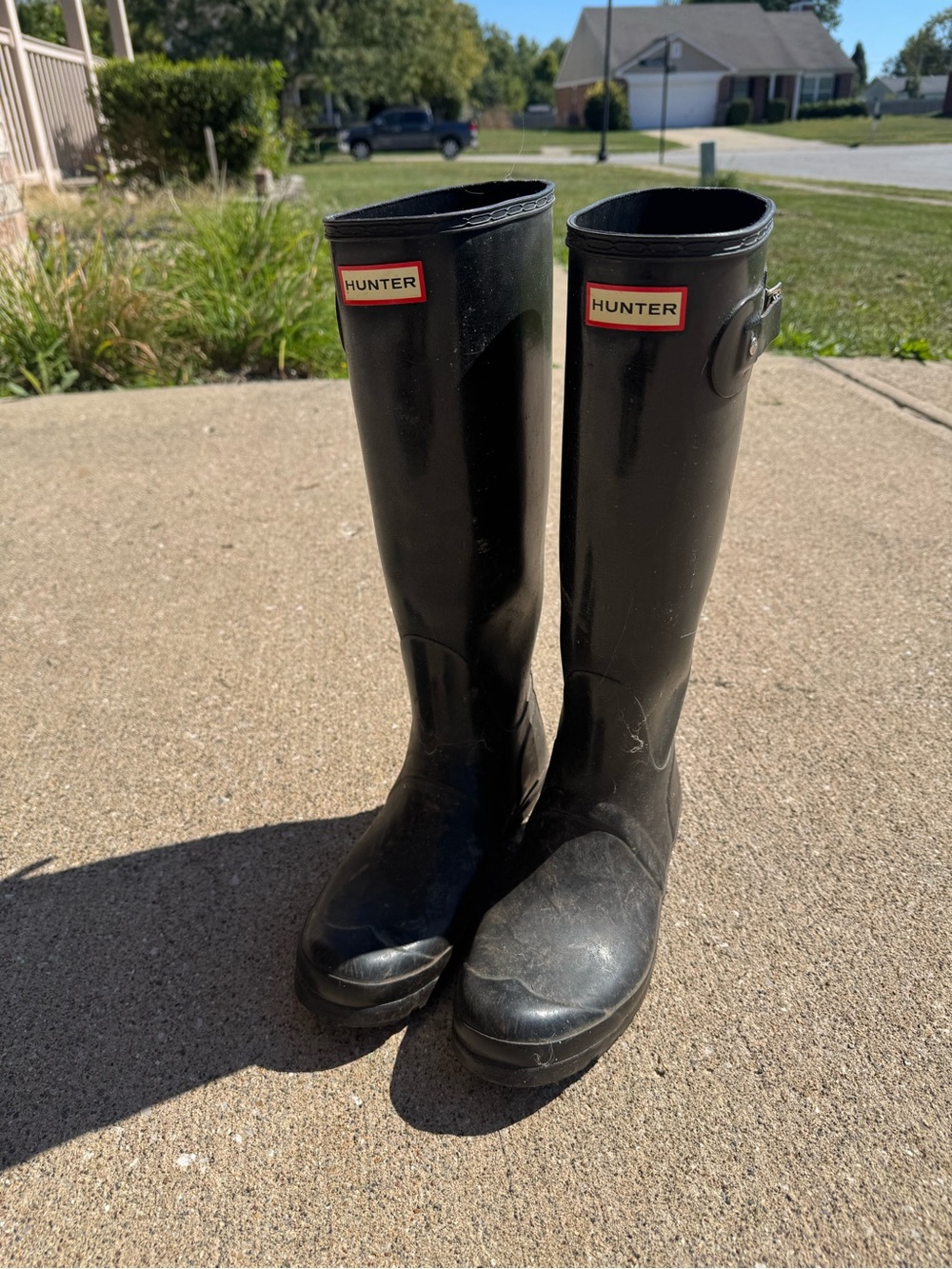 Hunter Black Tall Gloss Waterproof Rain Boots